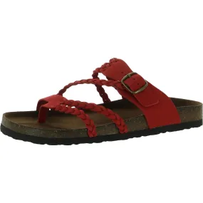 Bare Foot Hayleigh Womens Rhinestone Toe Loop Wedges