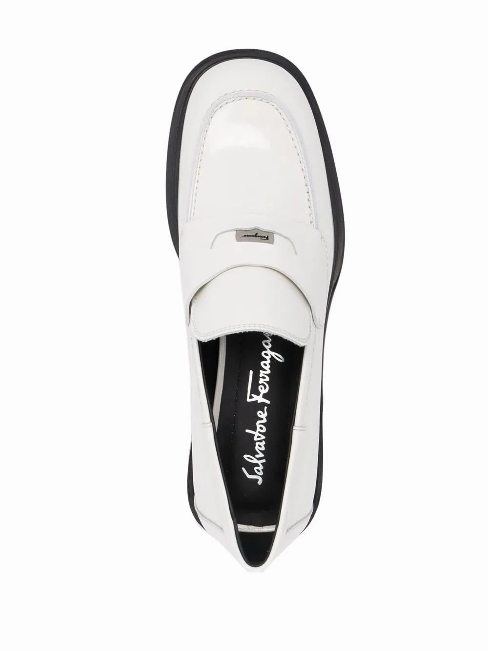 Ferragamo Nyx 30 Patent Leather Loafers Simple Slip