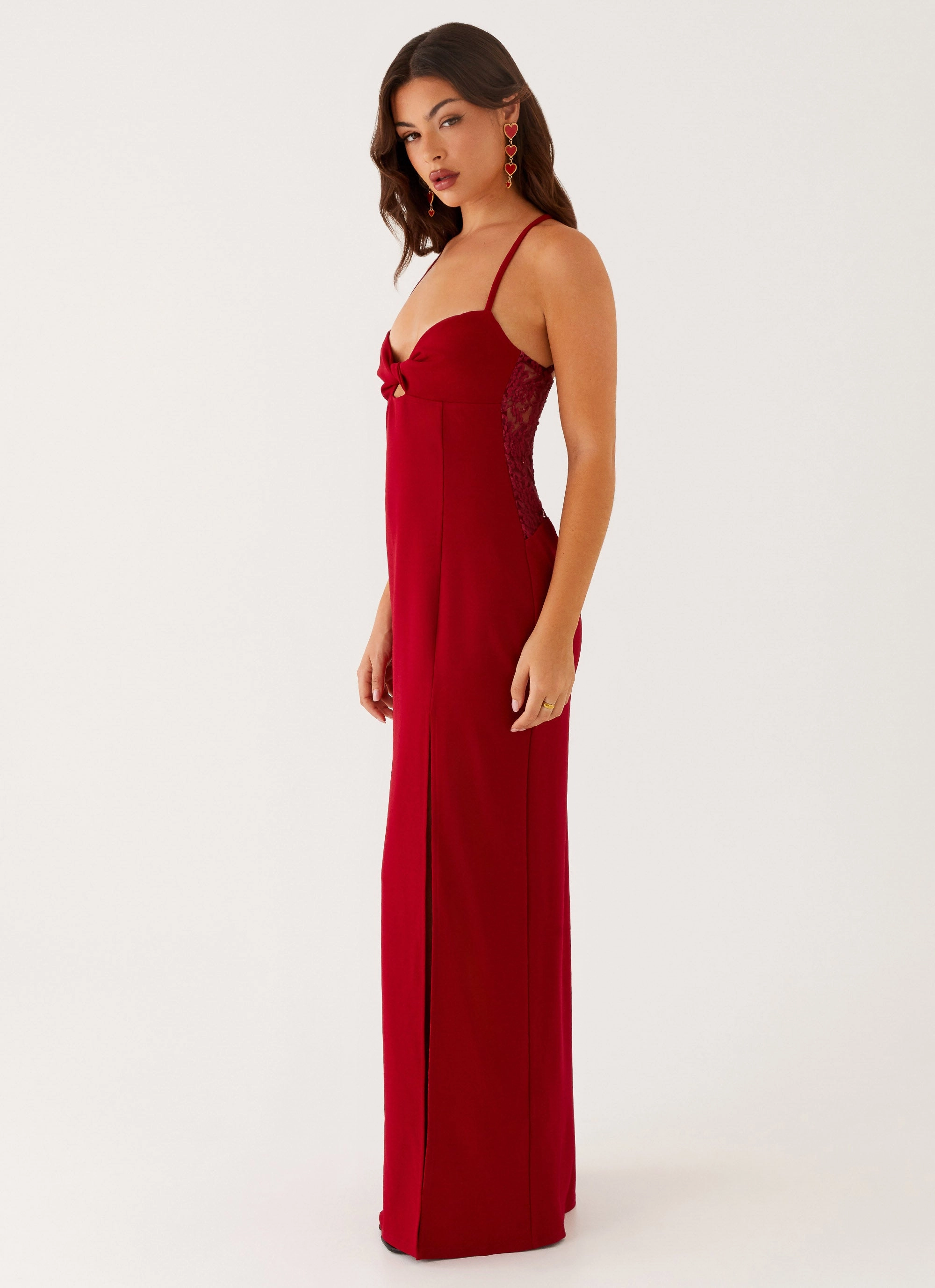 BreathableFabric Heartbreaker Maxi Dress - Deep Red