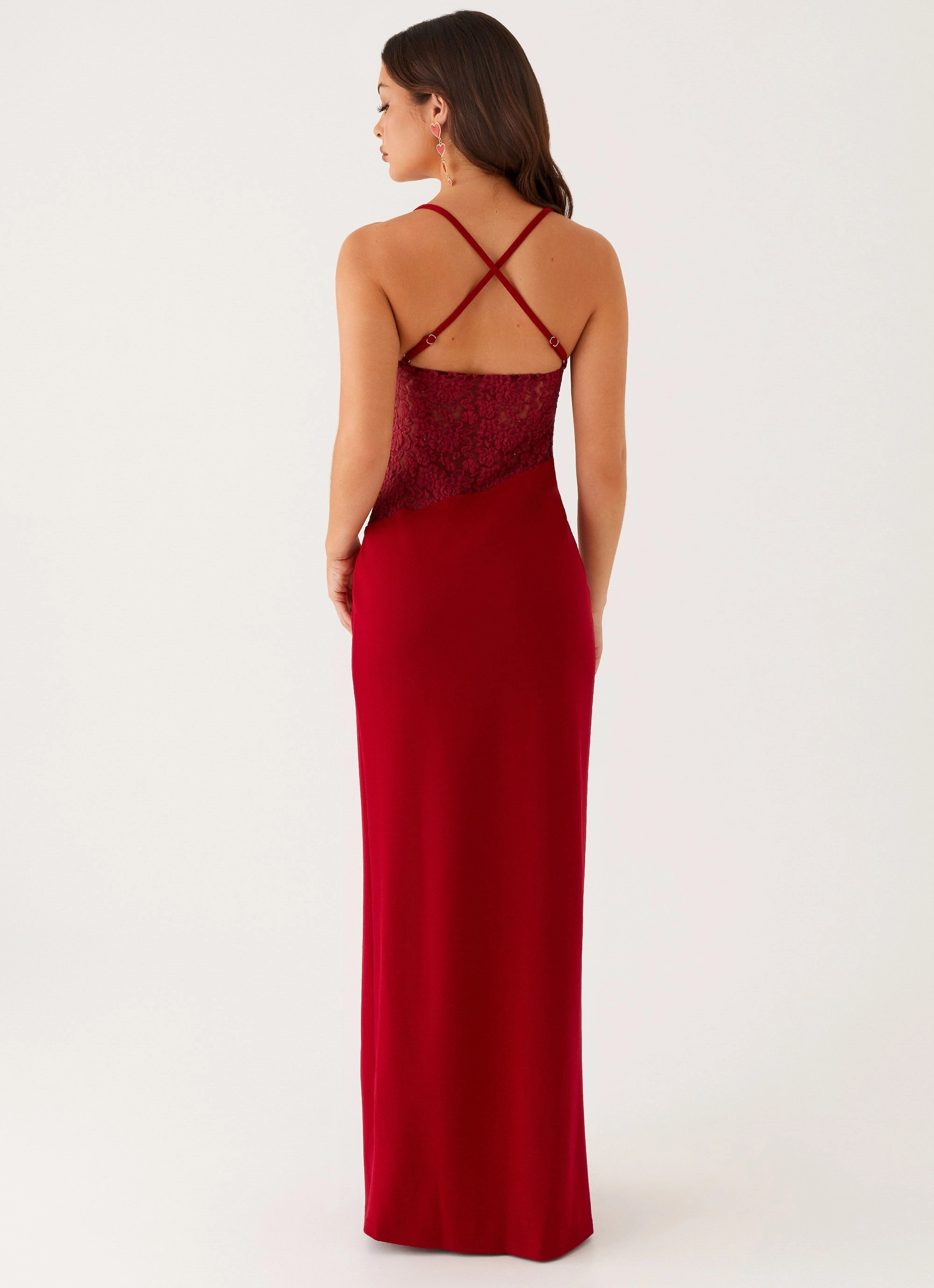 Pure Shape Floral Comfort Heartbreaker Maxi Dress - Deep Red