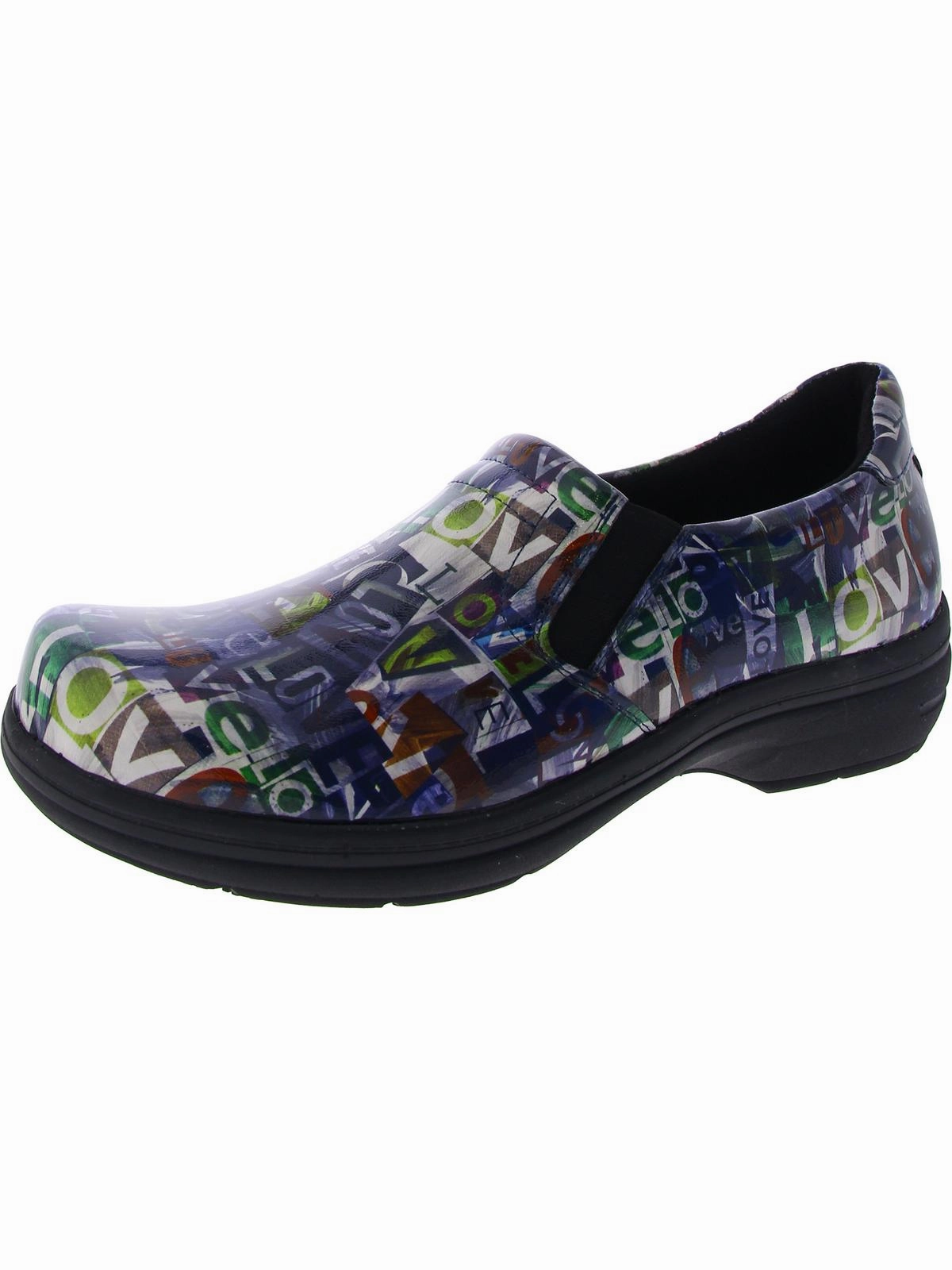 Bind Womens Patent Leather Slip On Clogs Friction Reducing Lining Quality Construction