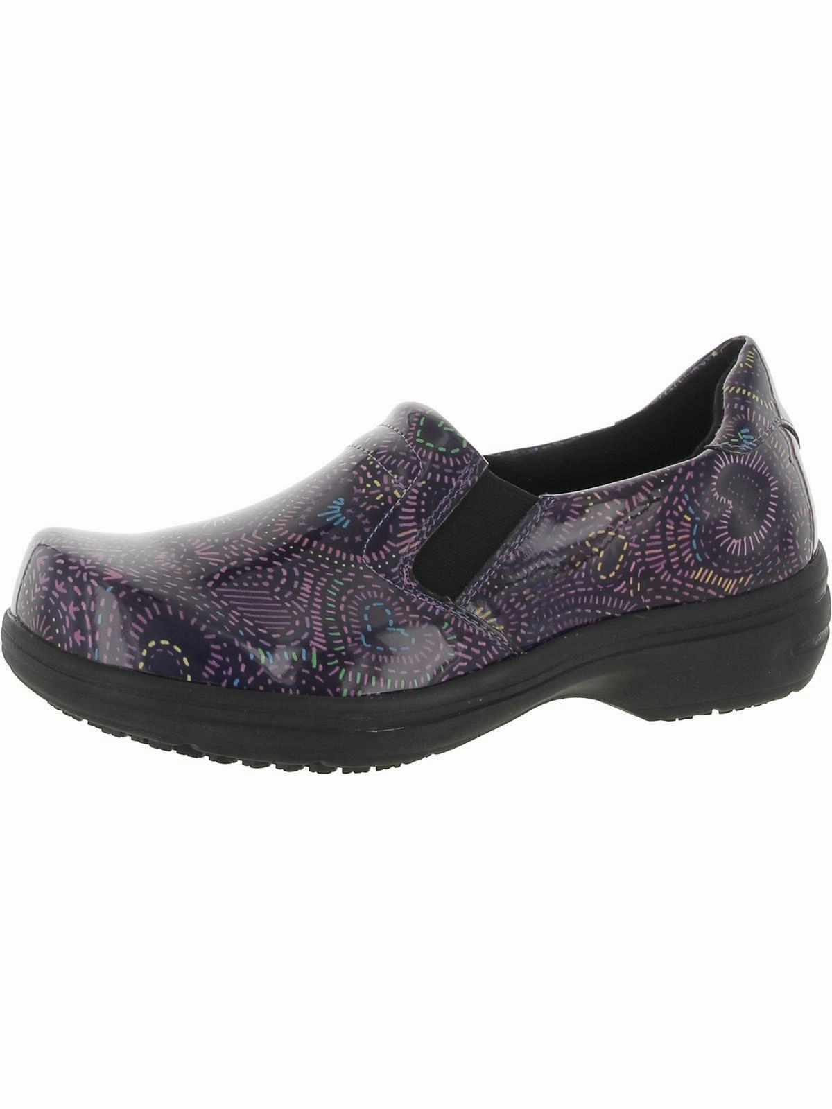 Bind Womens Patent Leather Slip On Clogs Shock Resistant