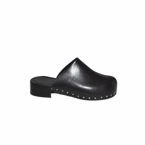 Reliable Naoto Black Leather Clog