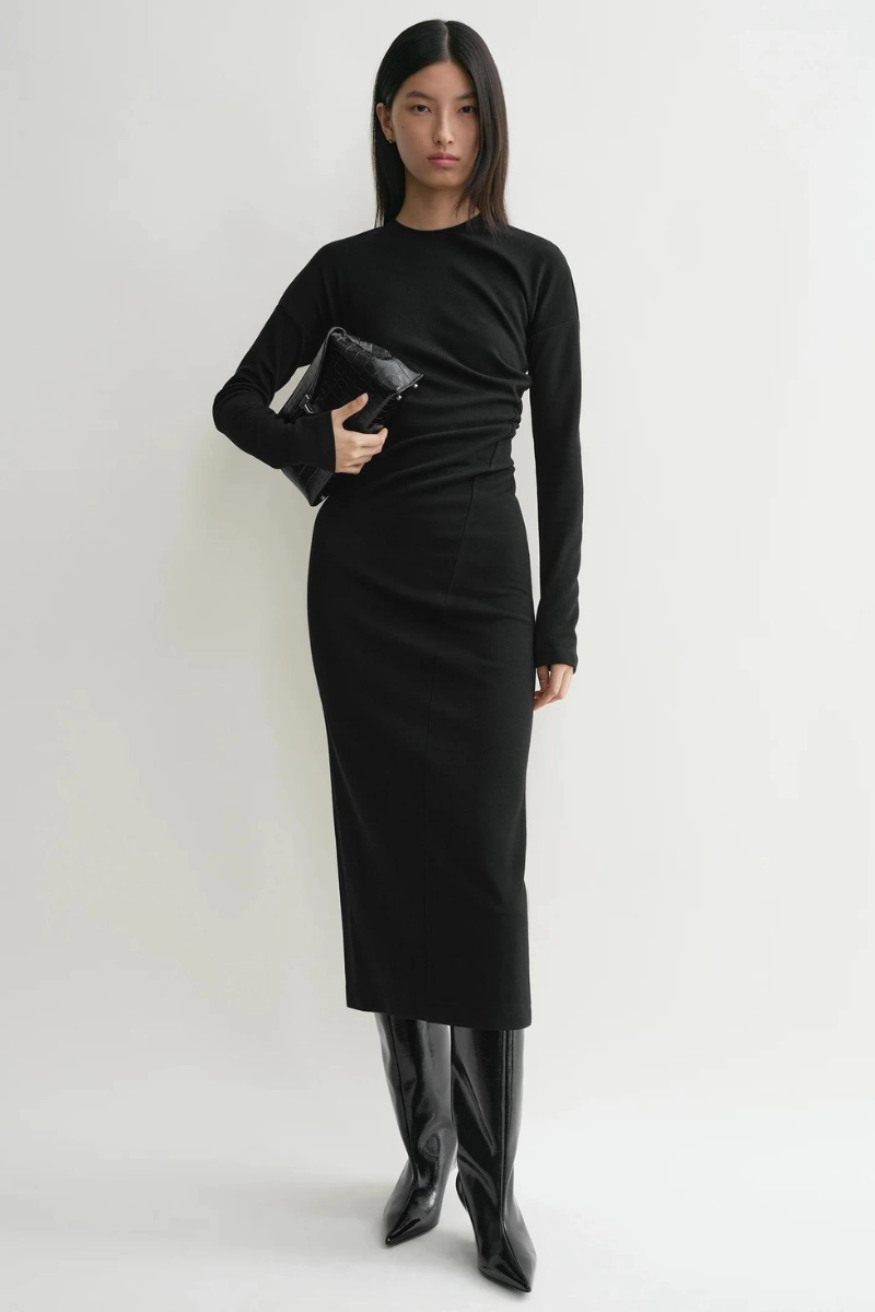 Twisted Jersey Dress Minimal Aesthetic Gradient Shade