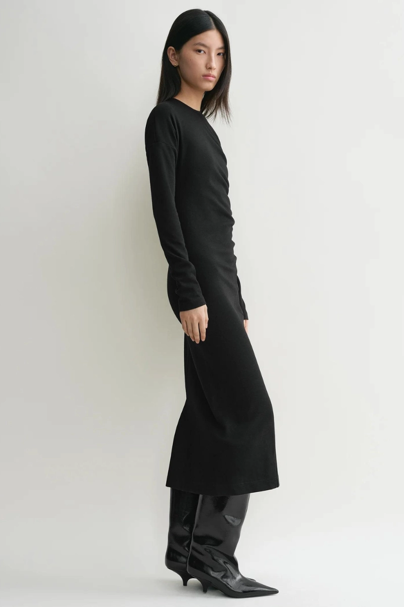 Twisted Jersey Dress Layering Piece Sophisticated Waistband Fit