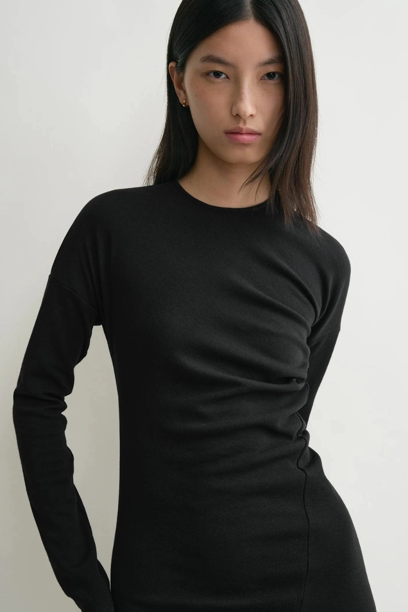 Bright Accent Curve Friendly Twisted Jersey Dress