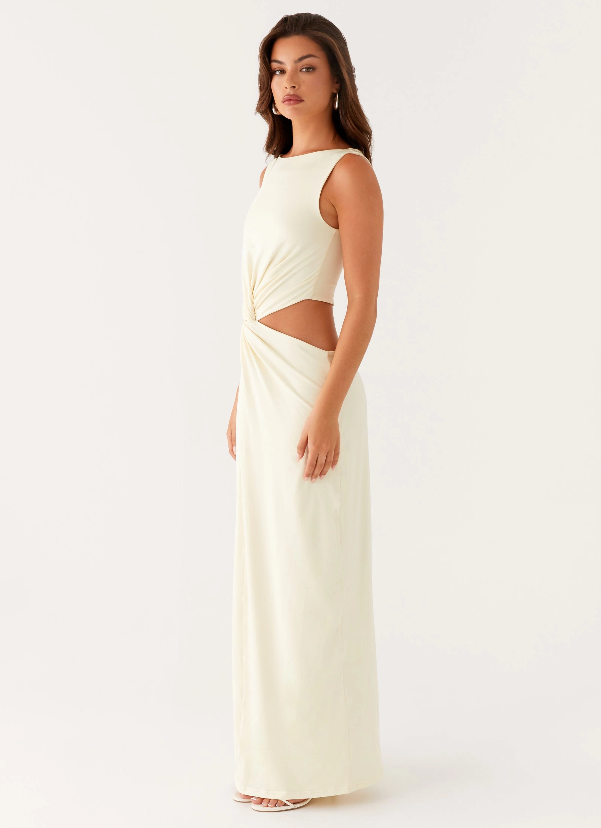 Lilabelle Twist Maxi Dress - Yellow Linen Love
