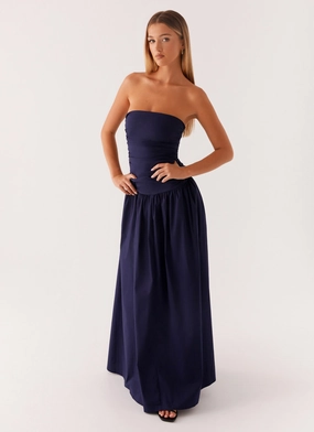 Classic Appeal Night Charm Carmel Maxi Dress - Navy