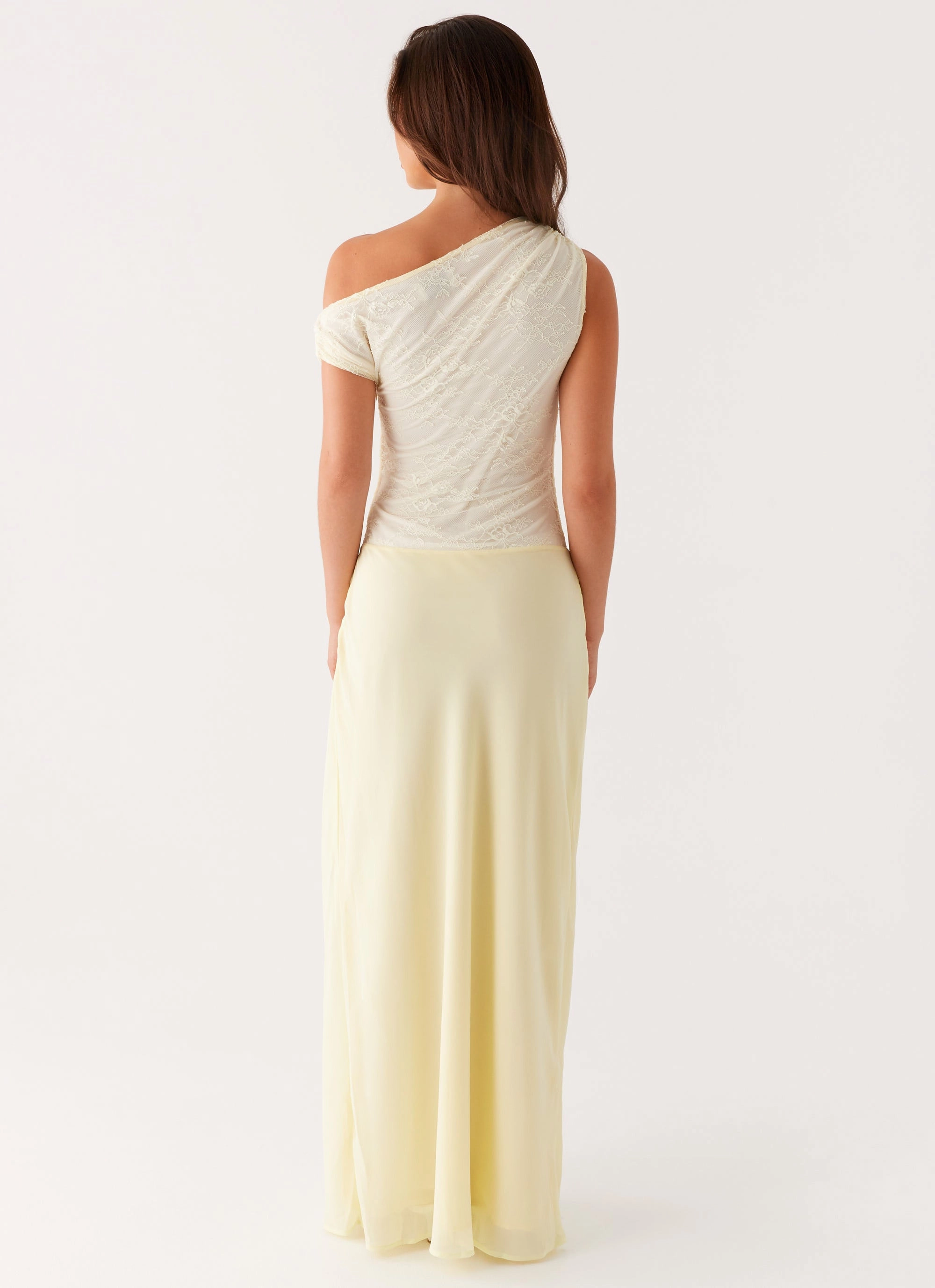 Casual Mode ContrastStitching Lili Maxi Dress - Yellow