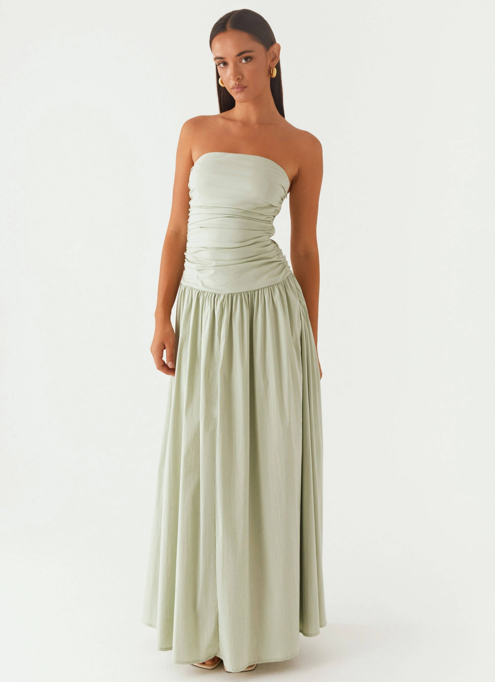 Quiet Luxury Quiet Mood Carmel Maxi Dress - Sage