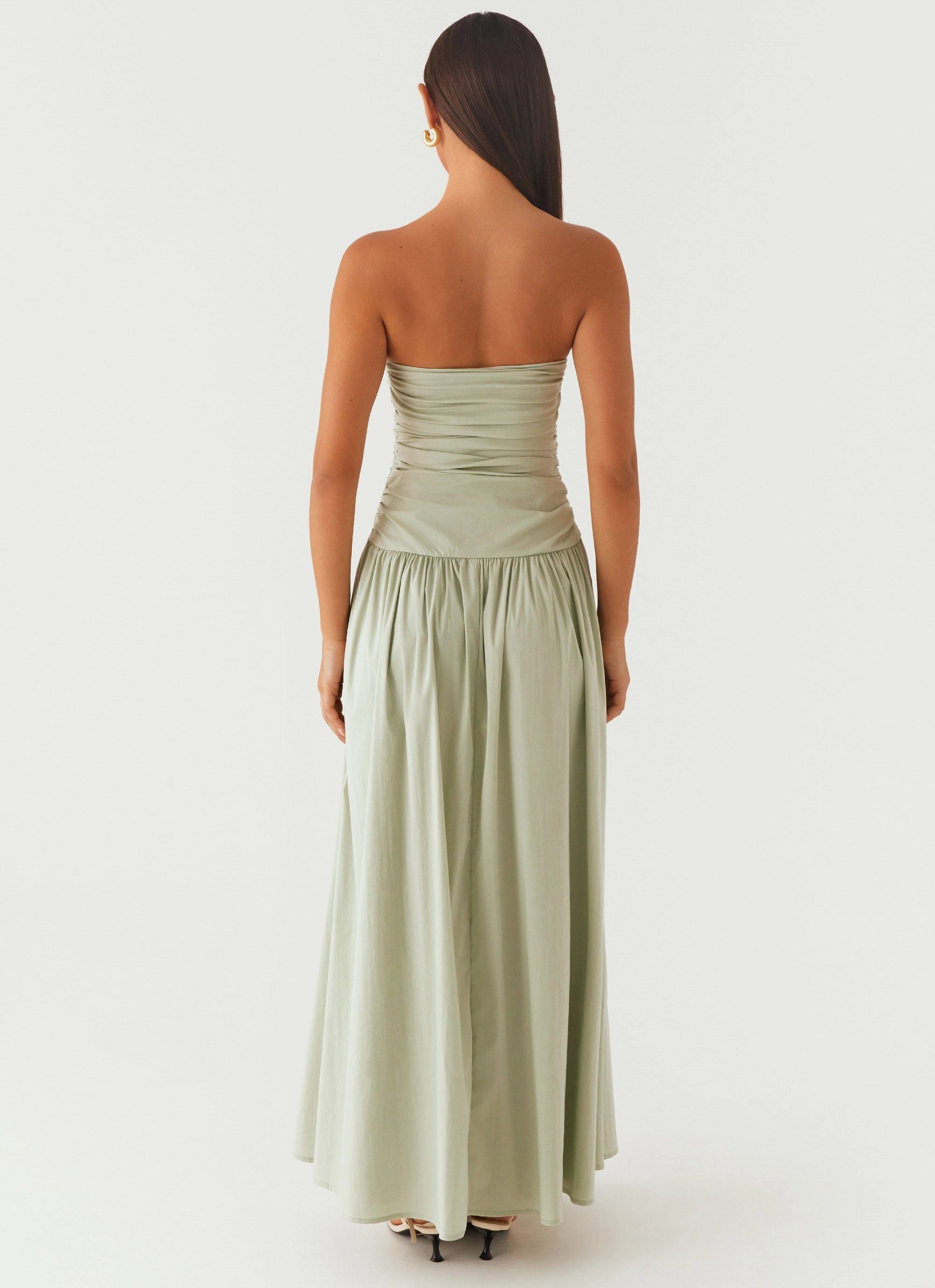 Contrast-Piping Carmel Maxi Dress - Sage