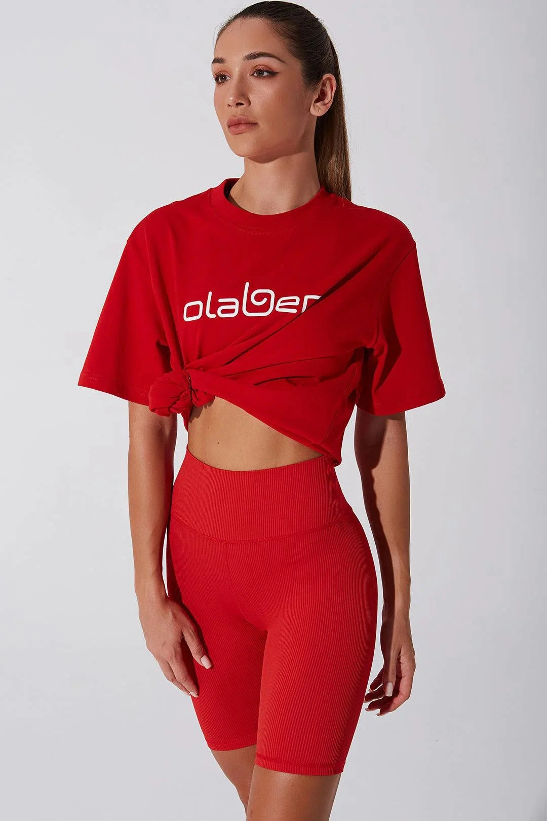 Cozy and Fashionable Leisure Wear Limited Unisex Olaben Tee - Red