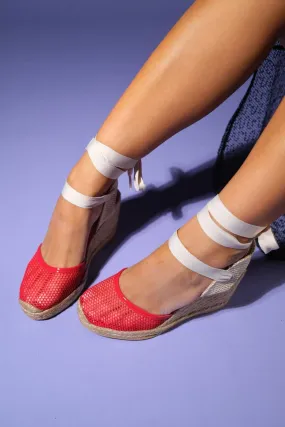 Lions Mesh Leather Wedge Espadrilles Sandal Social Walk Zero Drop Heel