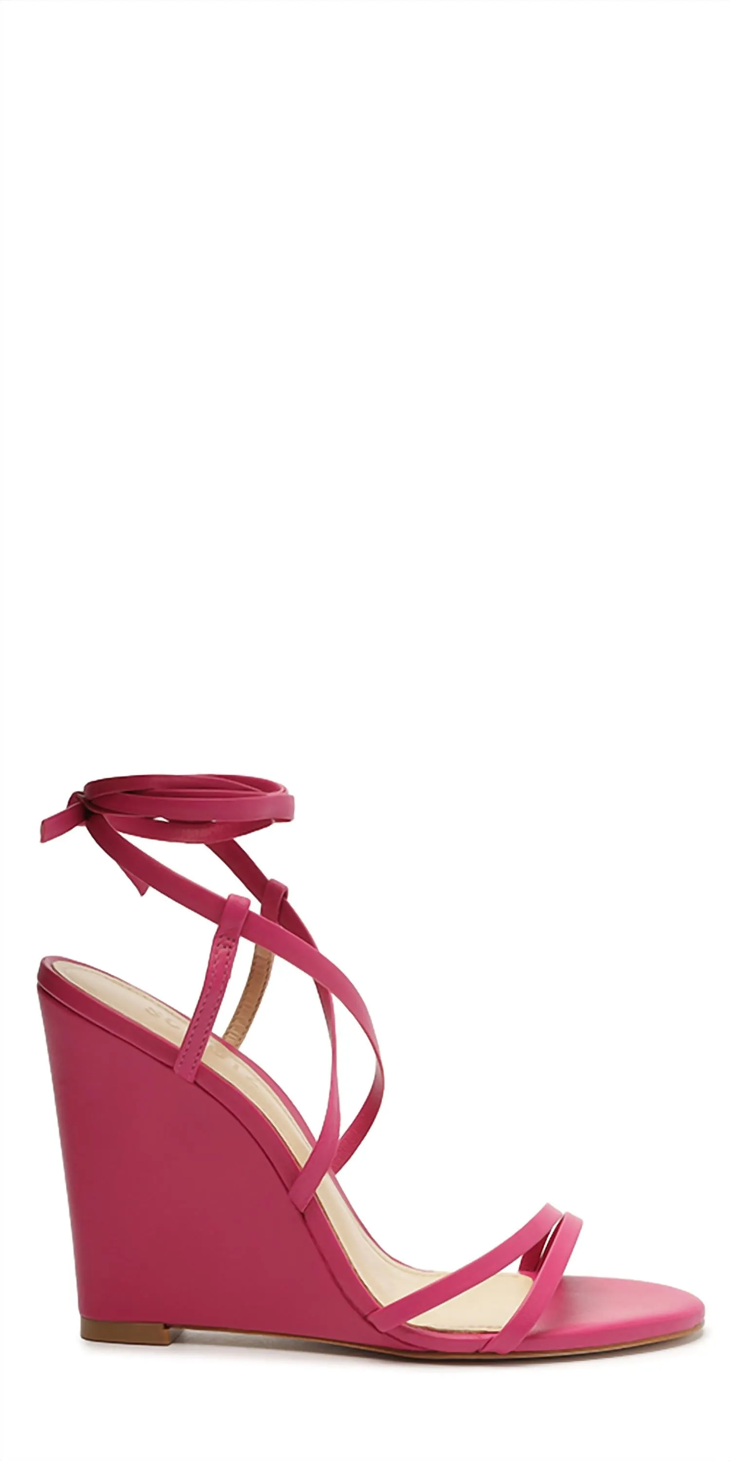 Easy Clean Surface Trendy Summer Shoes Deonne Wedge Sandals In Hot Pink
