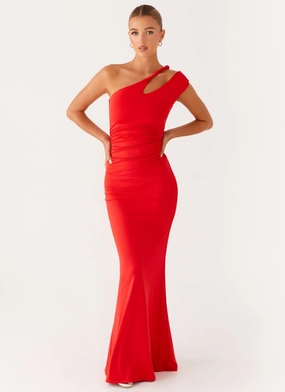 classic waist Tassel-Detail Lopez Maxi Dress - Tangerine