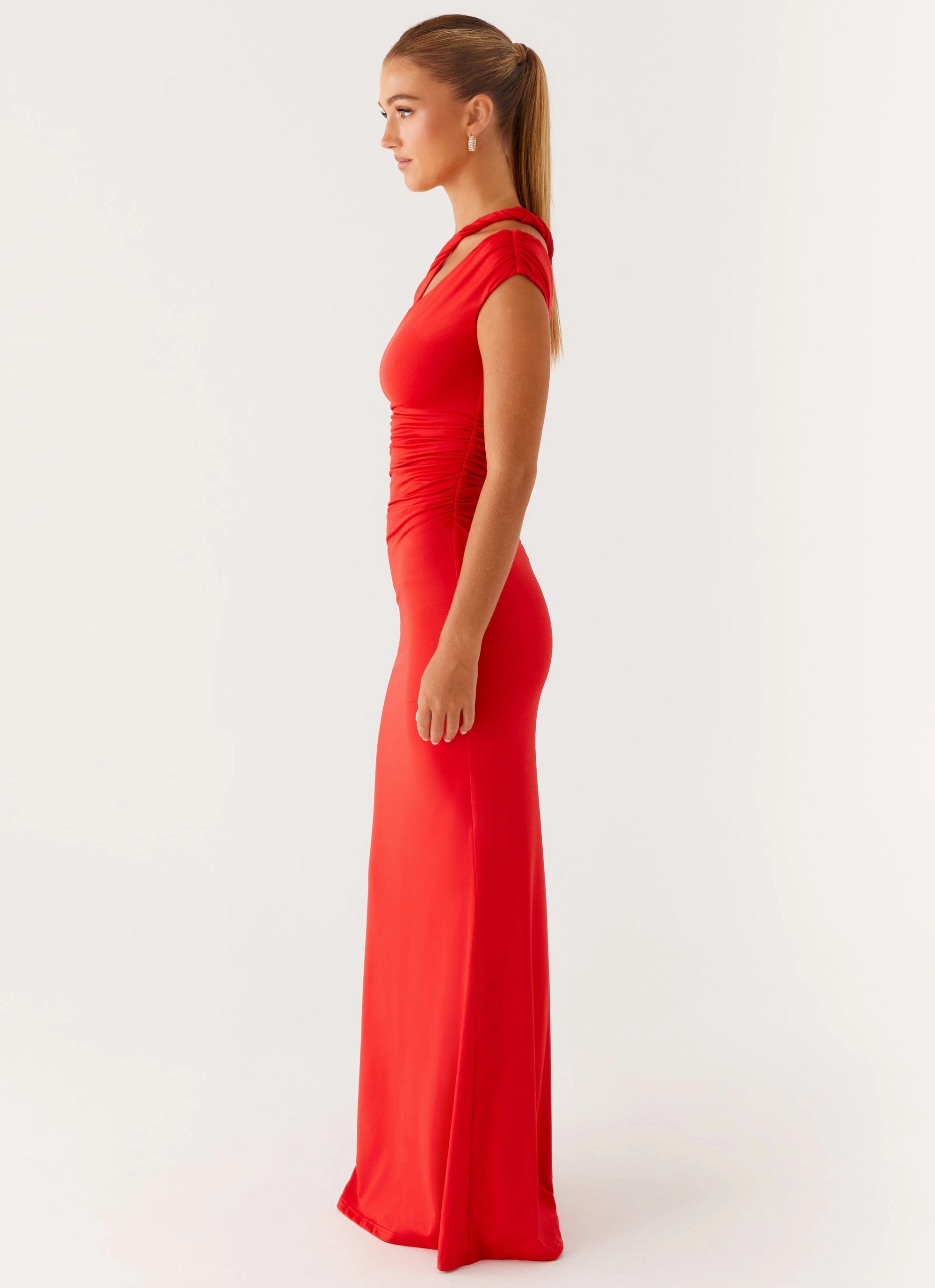 Satin Fabric Resort Outfit Lopez Maxi Dress - Tangerine