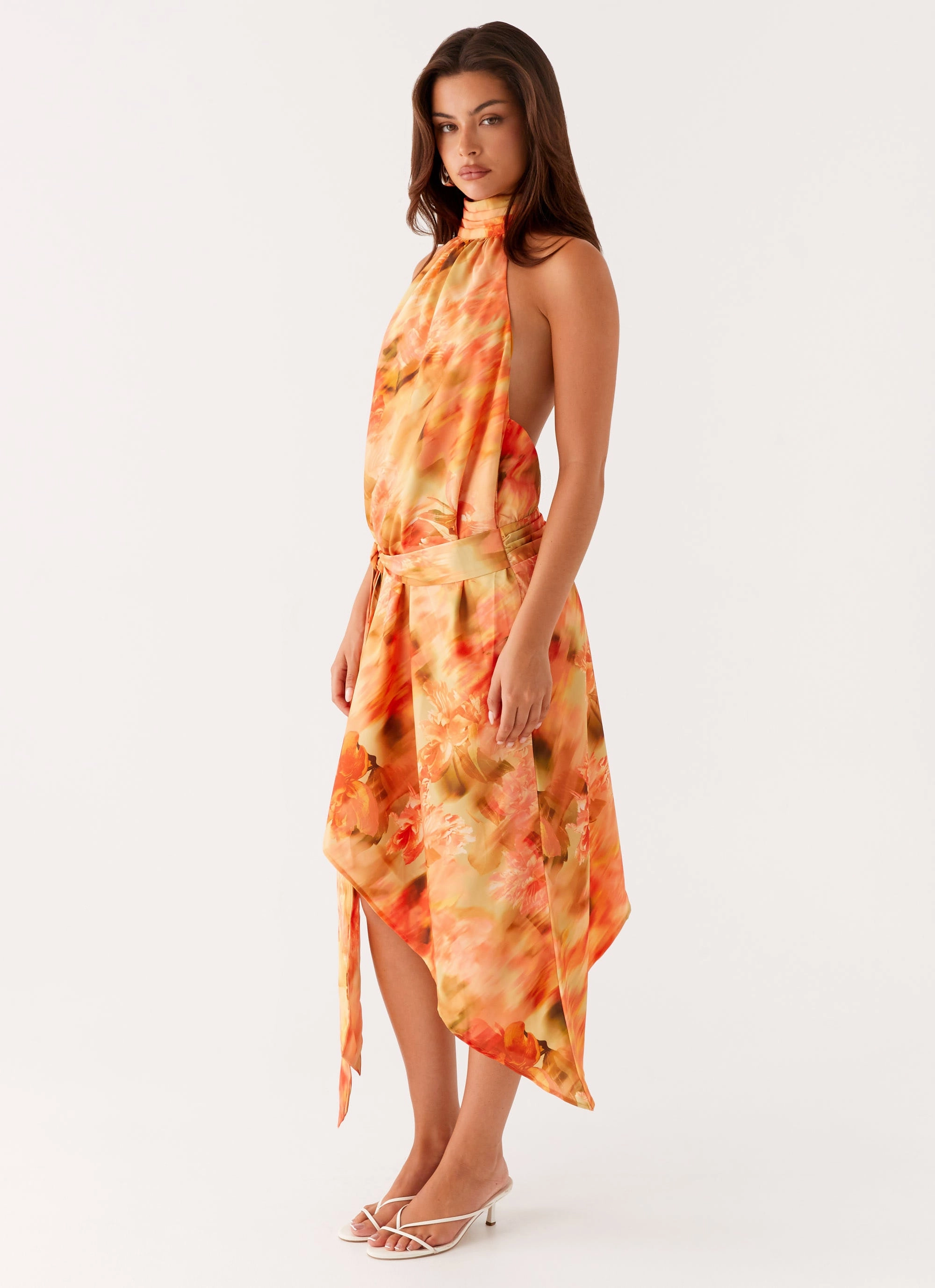 ReversibleStyle Bust-Enhancing Lou Midi Dress - Sunset Floral