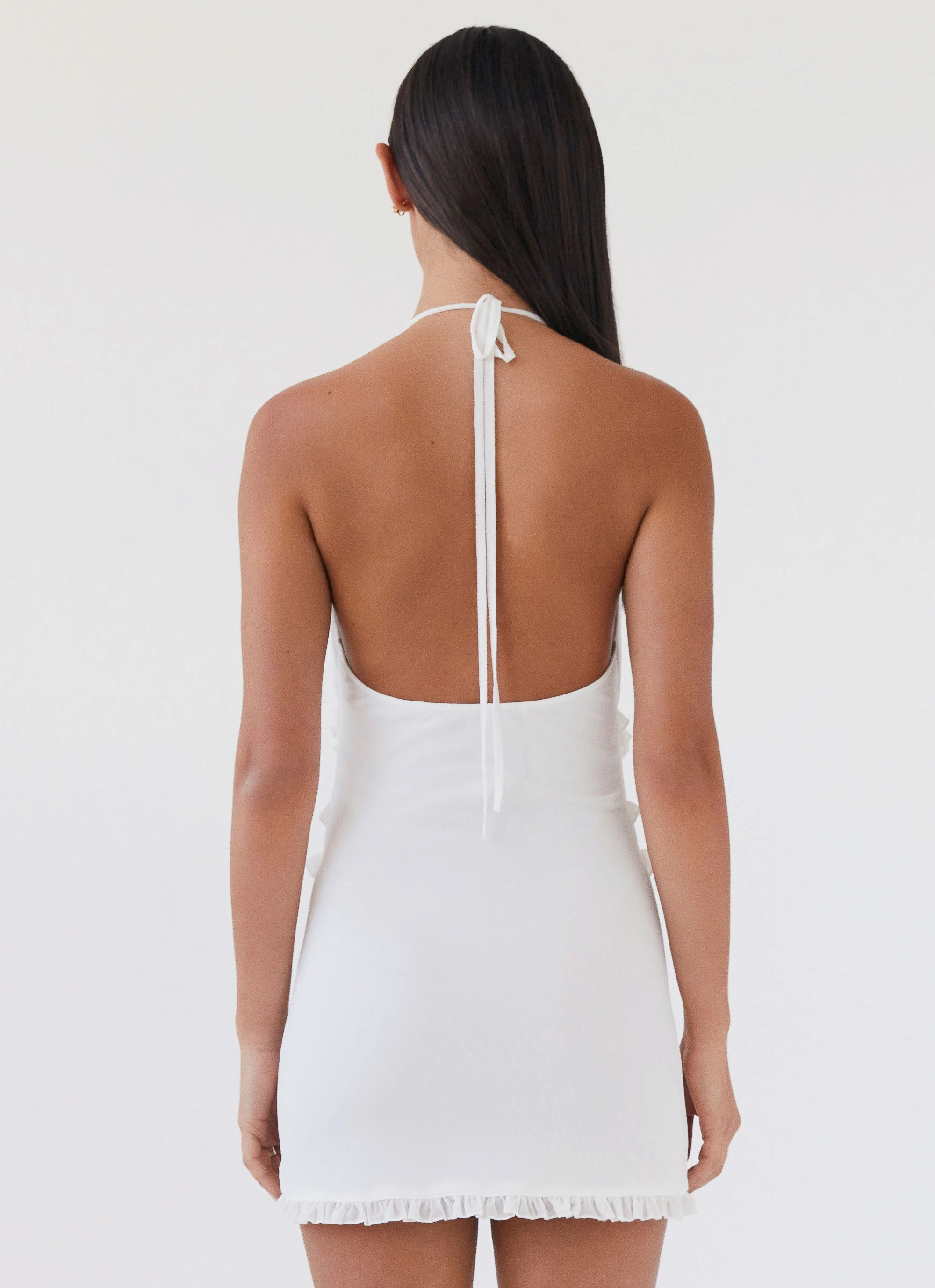 Love Exchange Ruffle Mini Dress - White Fall Ready