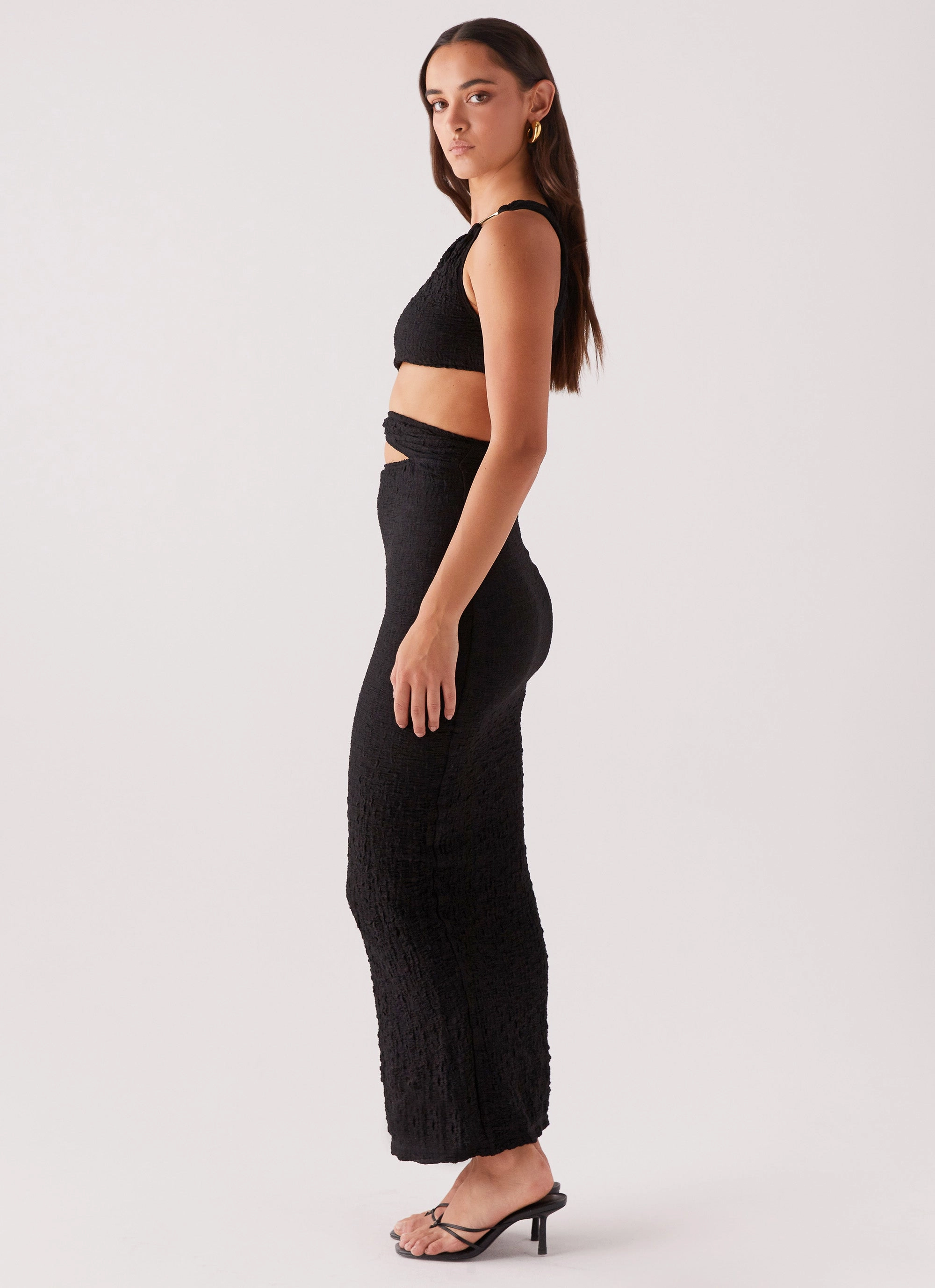 North Haven Maxi Dress - Black Texture Soft