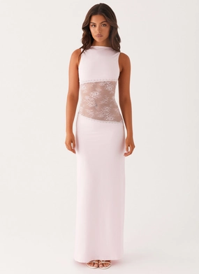 Lucinda Maxi Dress - Pink Smart Look Silky Movement