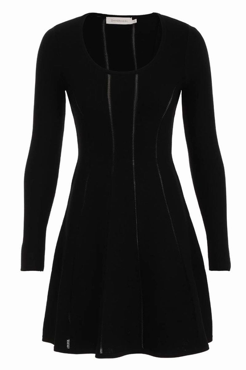 Side Ruching Luminosity Knit Panelled Mini Dress