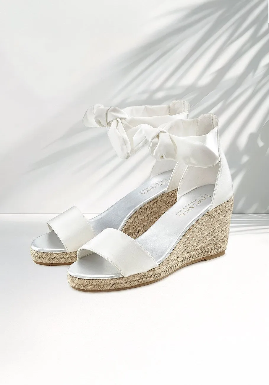 LASCANA Women's Bow Wedge Sandals Comfy Outdoor Shoes Cruise Wear