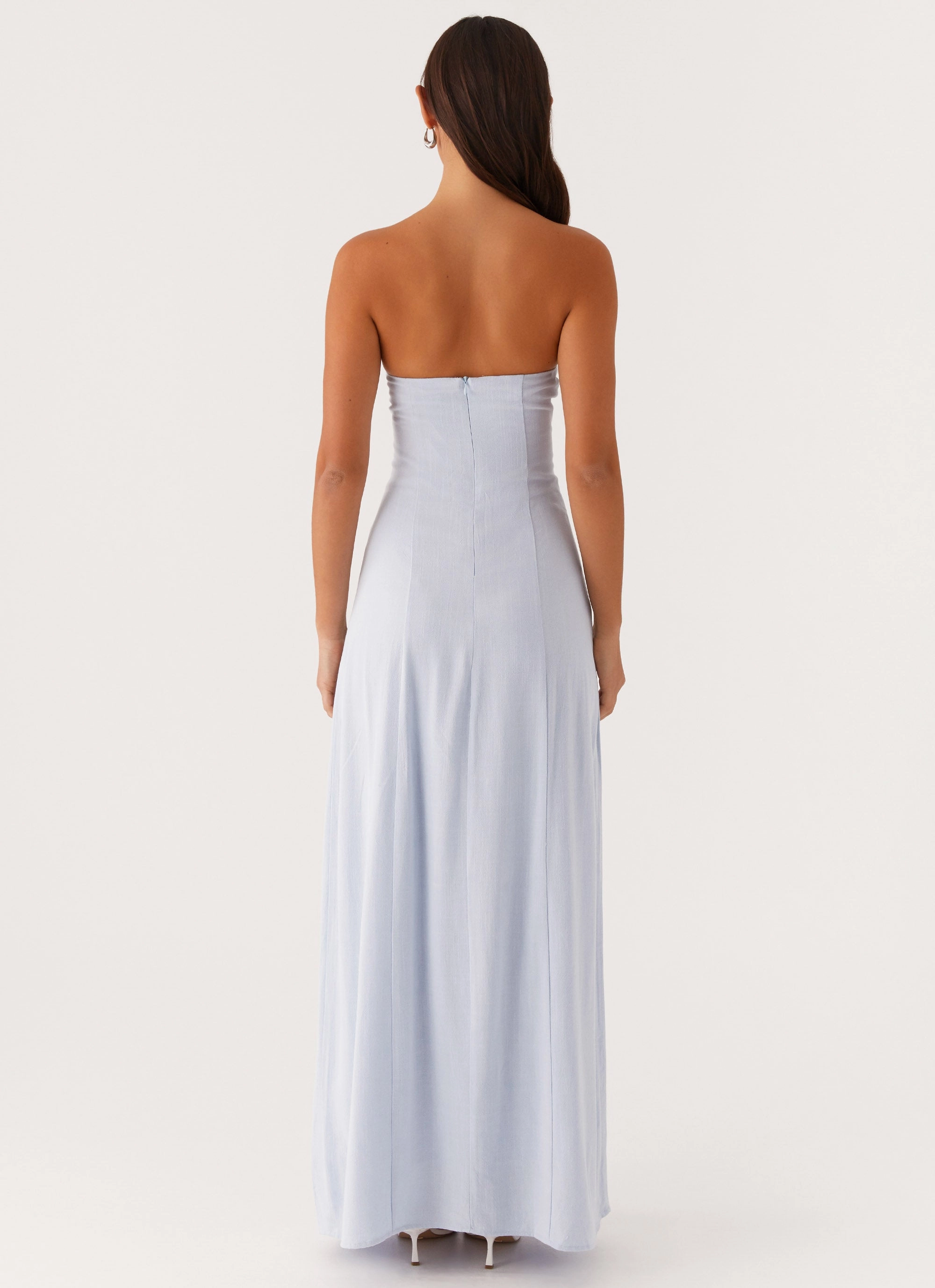 Timeless Design Clean Texture Tayla Linen Maxi Dress - Blue