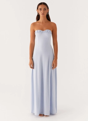Tailored-fit Walk Mood Tayla Linen Maxi Dress - Blue
