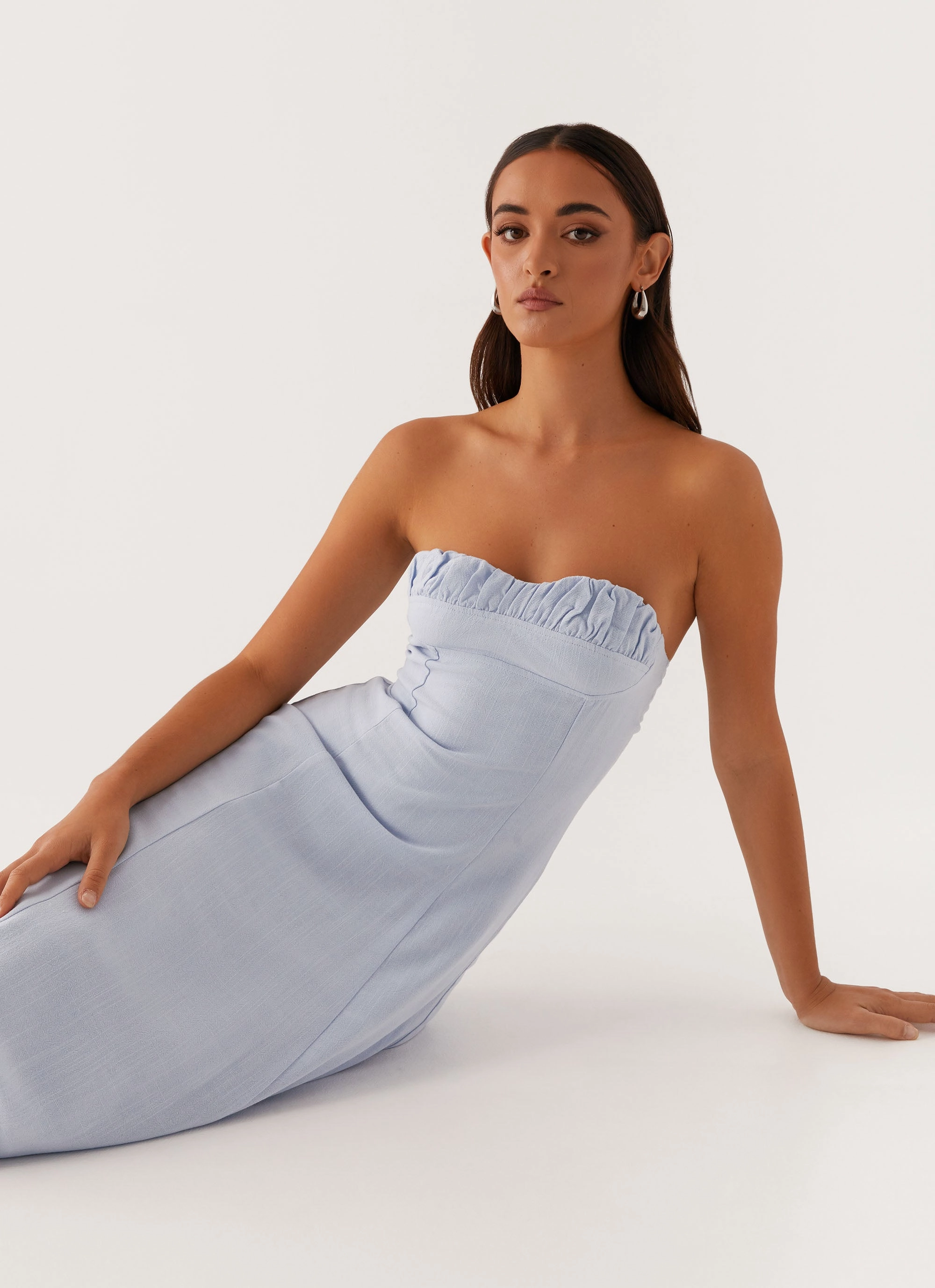 Tayla Linen Maxi Dress - Blue Resort Vibes