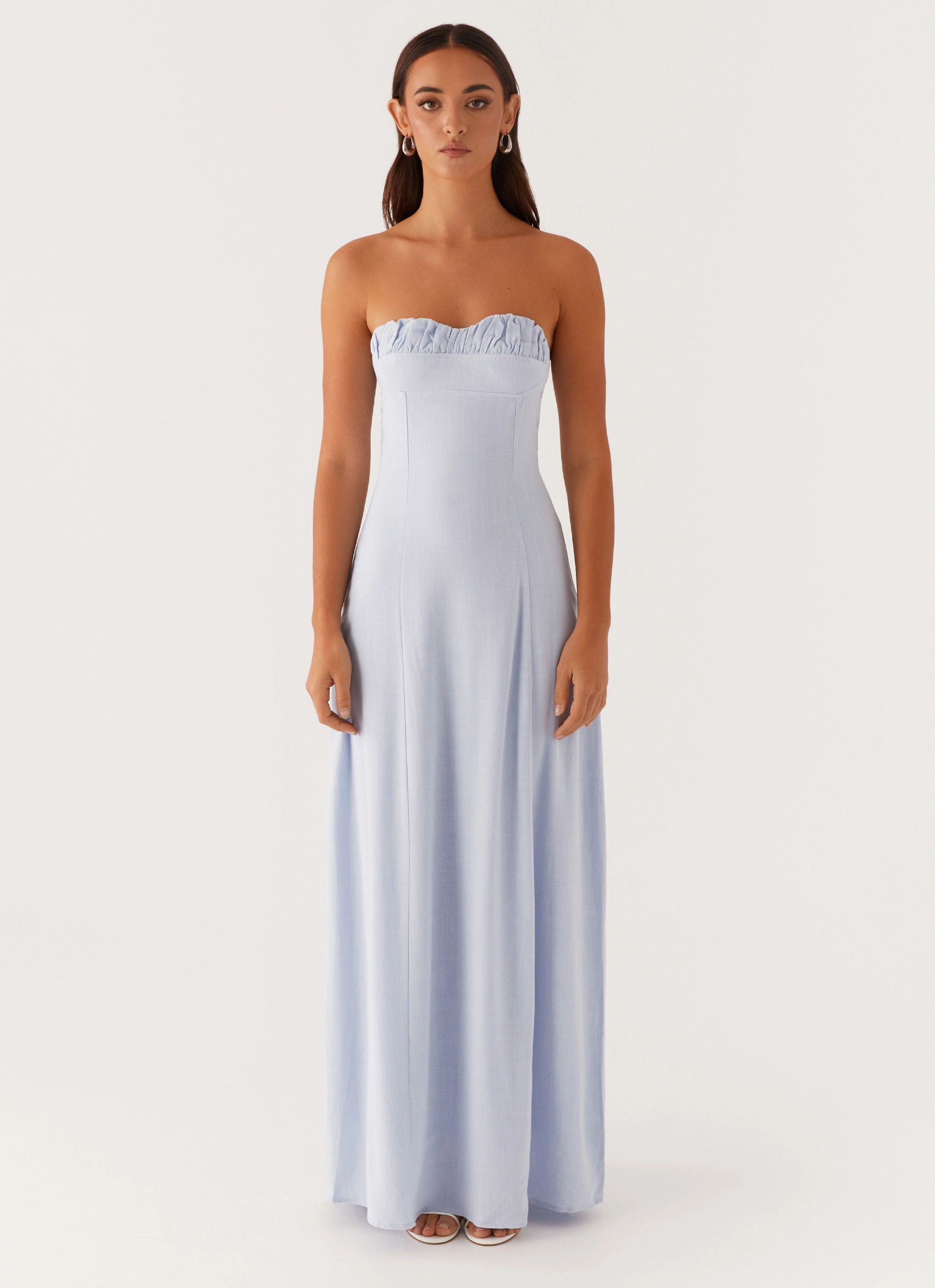 Tailored-fit Walk Mood Tayla Linen Maxi Dress - Blue