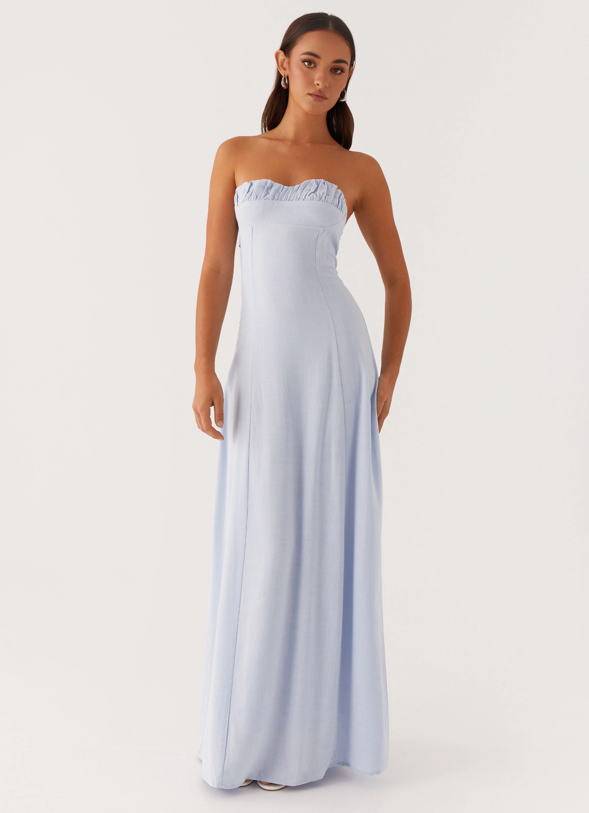Vibe Choice Quick Outfit Tayla Linen Maxi Dress - Blue