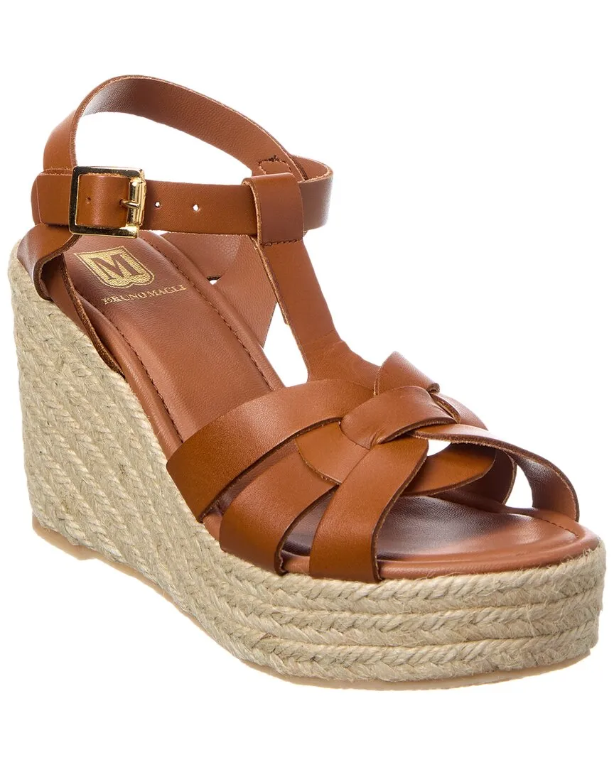 Hiking Foot Support Shoes M by Bruno Magli Estra Leather Wedge Sandal