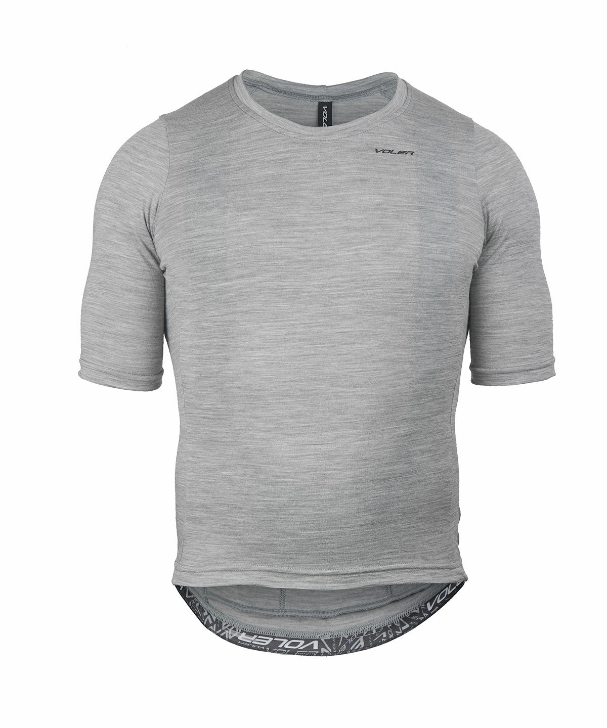 M. LIGHTWEIGHT MERINO ZIPPERLESS JERSEY - GREY HEATHER Sweat Resistant Finish