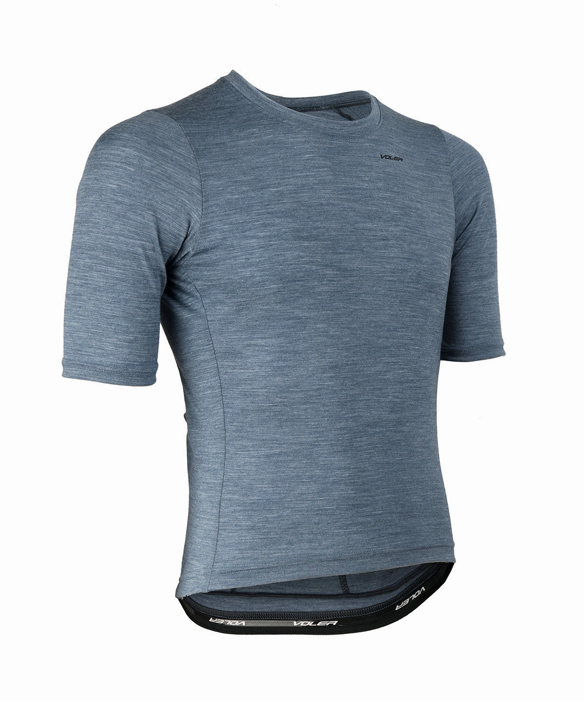 Vented Back Design M. LIGHTWEIGHT MERINO ZIPPERLESS JERSEY - SLATE HEATHER