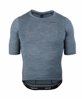 M. LIGHTWEIGHT MERINO ZIPPERLESS JERSEY - SLATE HEATHER Cozy Performance Moisture Wicking Design