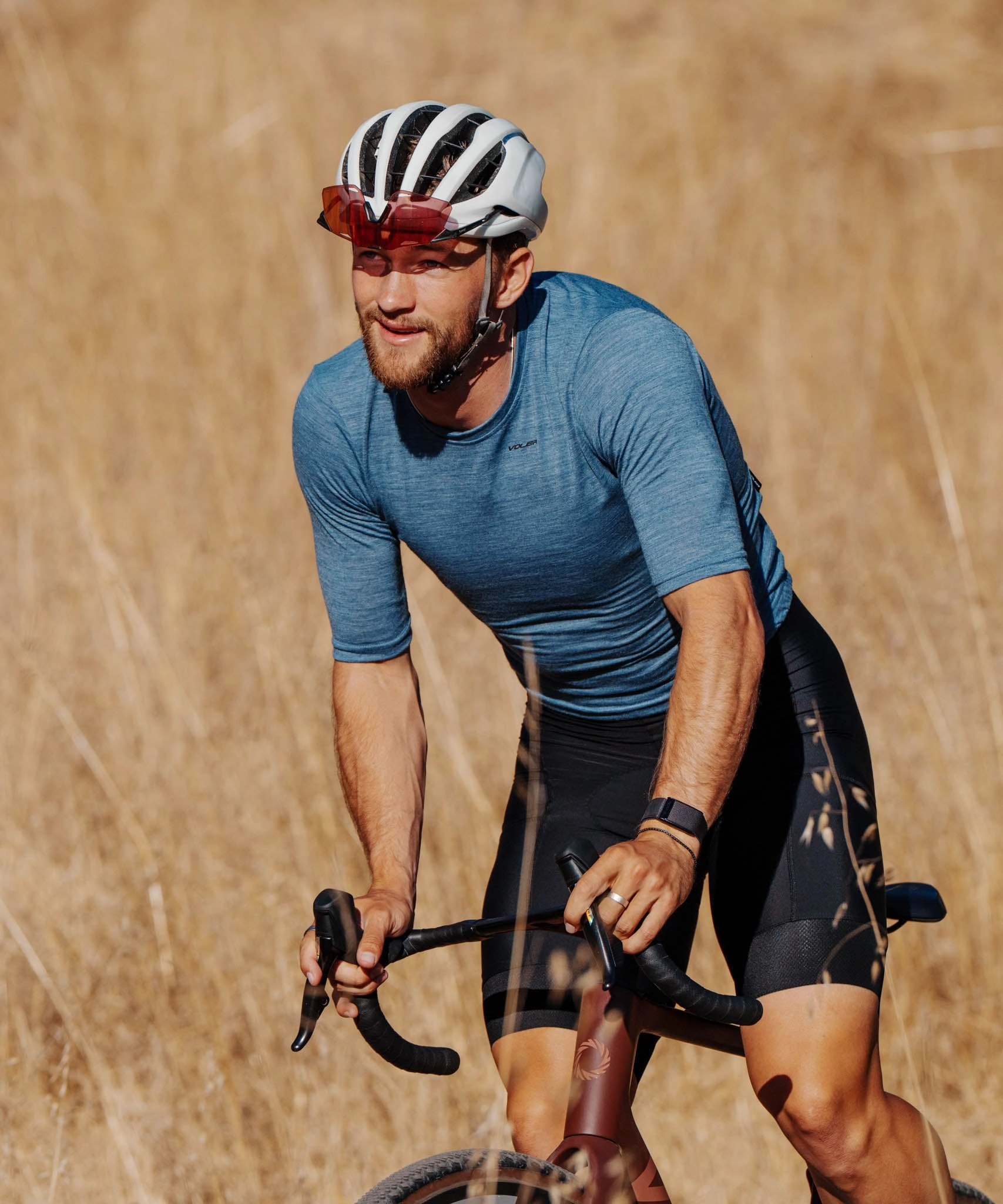 Low Friction Texturing M. LIGHTWEIGHT MERINO ZIPPERLESS JERSEY - SLATE HEATHER