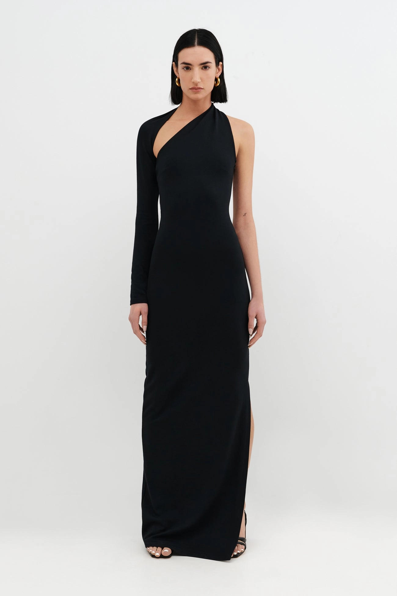 Matte-finish Manhattan Slit Gown