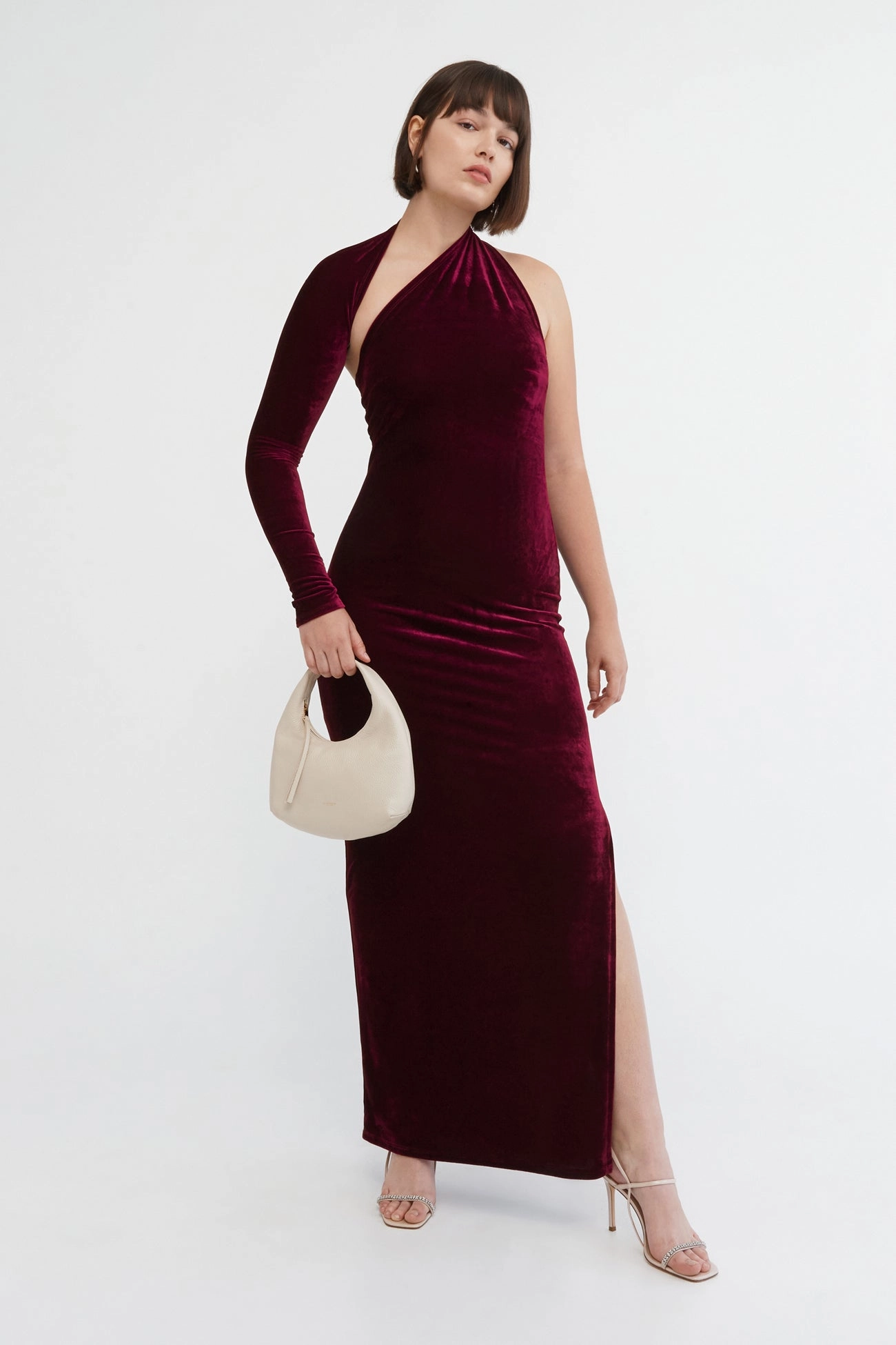 Relaxed Layers Timeless slip dress Manhattan Velvet Slit Gown