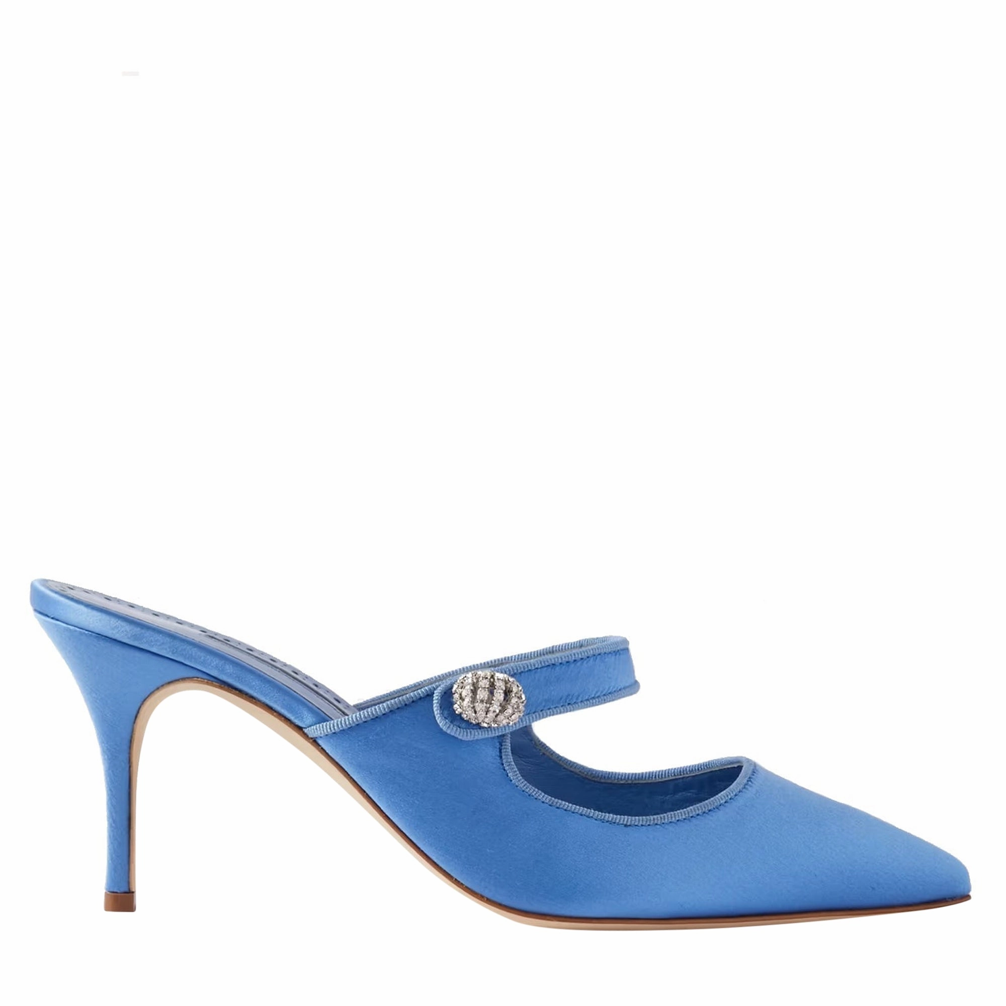 Manolo Blahnik Camparimu Jewel 070 Mules RubberOutsole Shock Absorbing