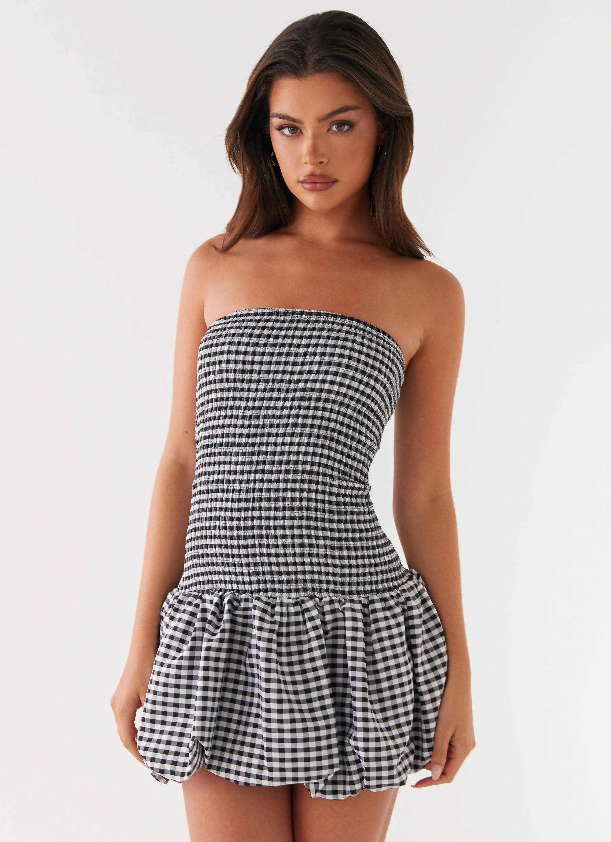 Refined Form Martell Mini Dress - Black Gingham