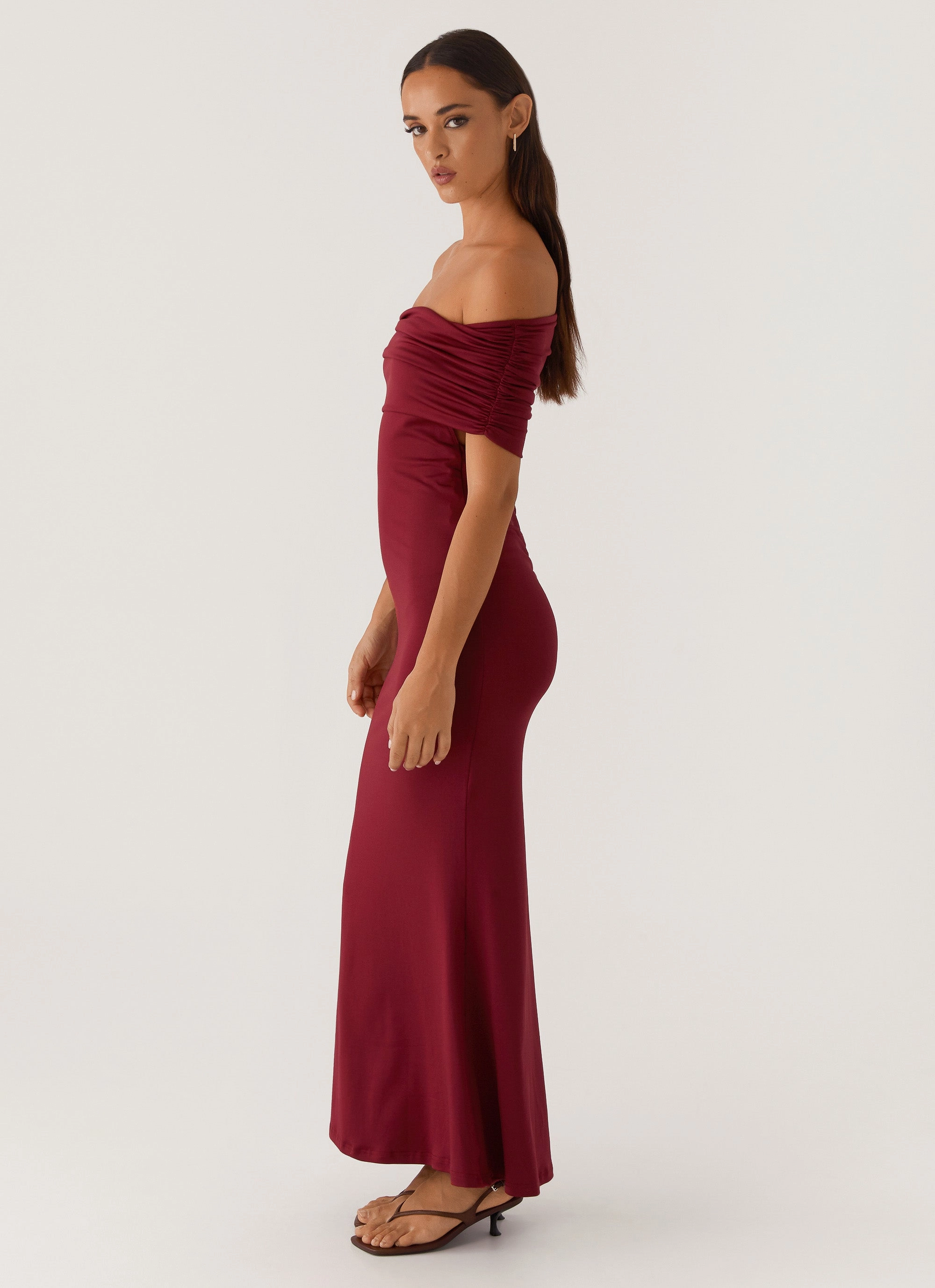 Soft Volume Modern Twist Maude Maxi Dress - Maroon