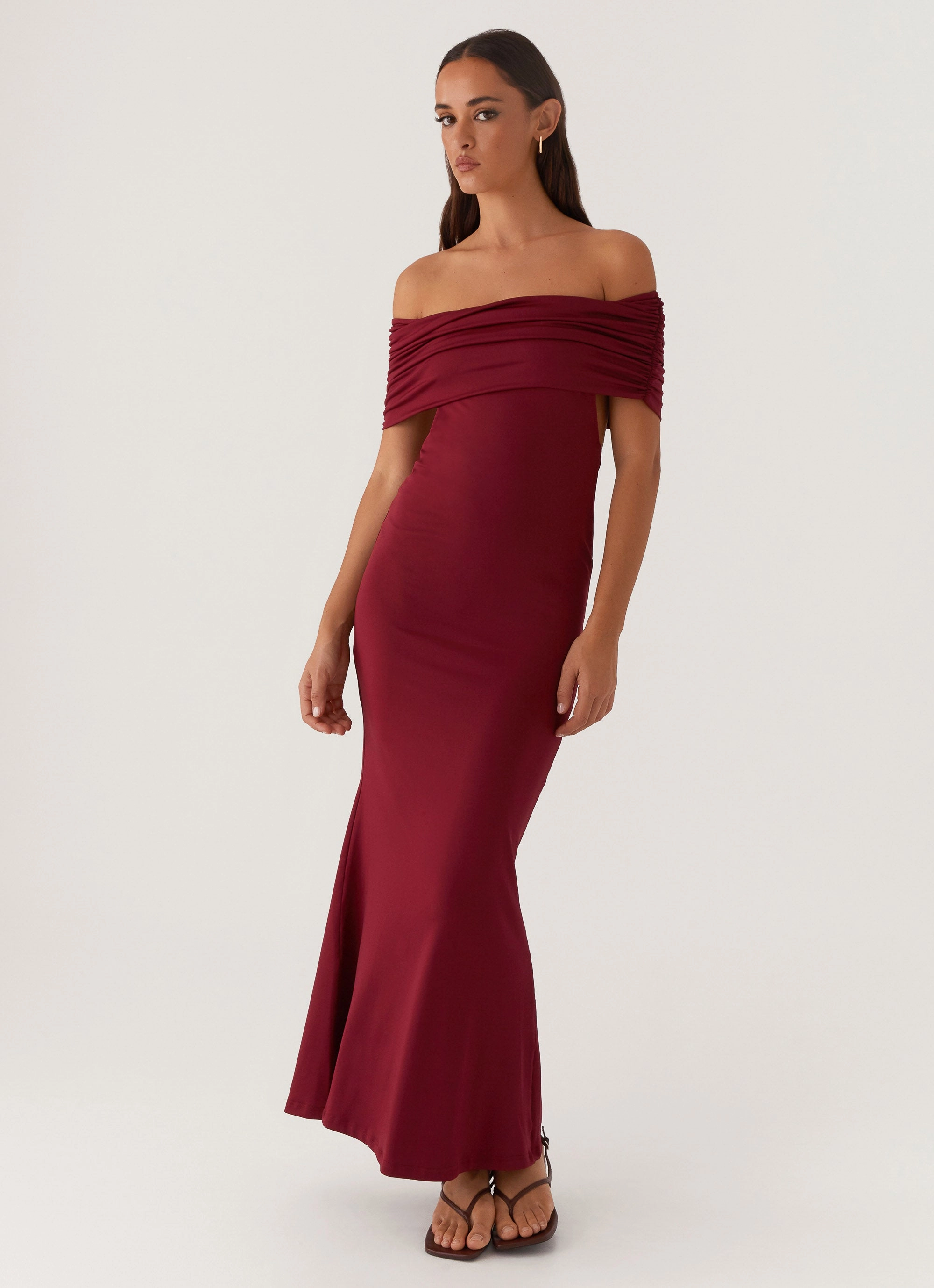 Flattering Look Maude Maxi Dress - Maroon
