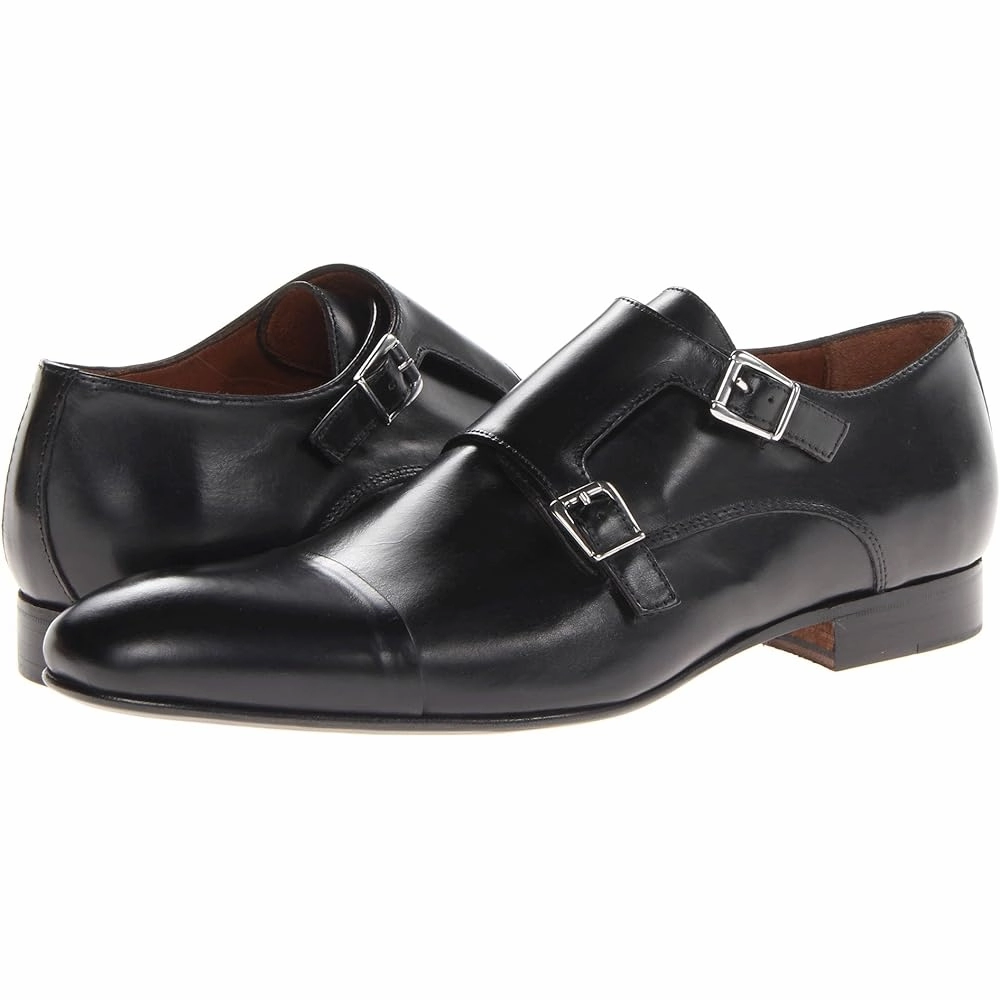 Smooth Leather Dark color Max Verre Double Monk Strap Shoes