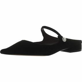 Meg Womens Suede Flat Mules Easygoing Sandals foldable