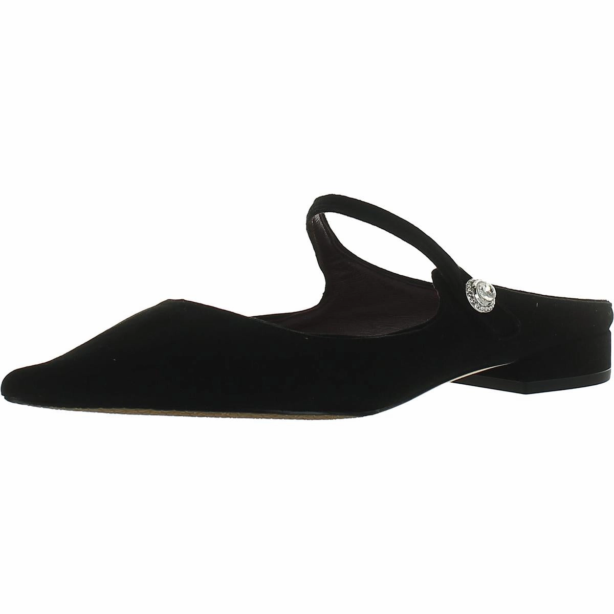 Meg Womens Suede Flat Mules Easygoing Sandals foldable