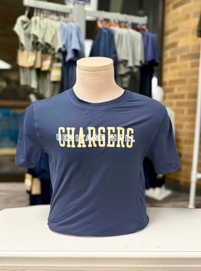 Men's Champion T-Shirt, navy, Chargers gold, white Her Hall Luxurious Camping practicality