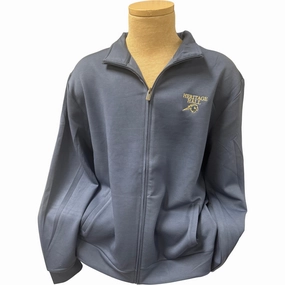 slim fit Performance Wear Men's navy zip up, gold Heritage Hall