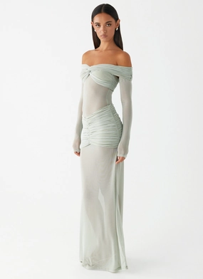 Hot Now Air Touch Mercy Maxi Dress - Sage