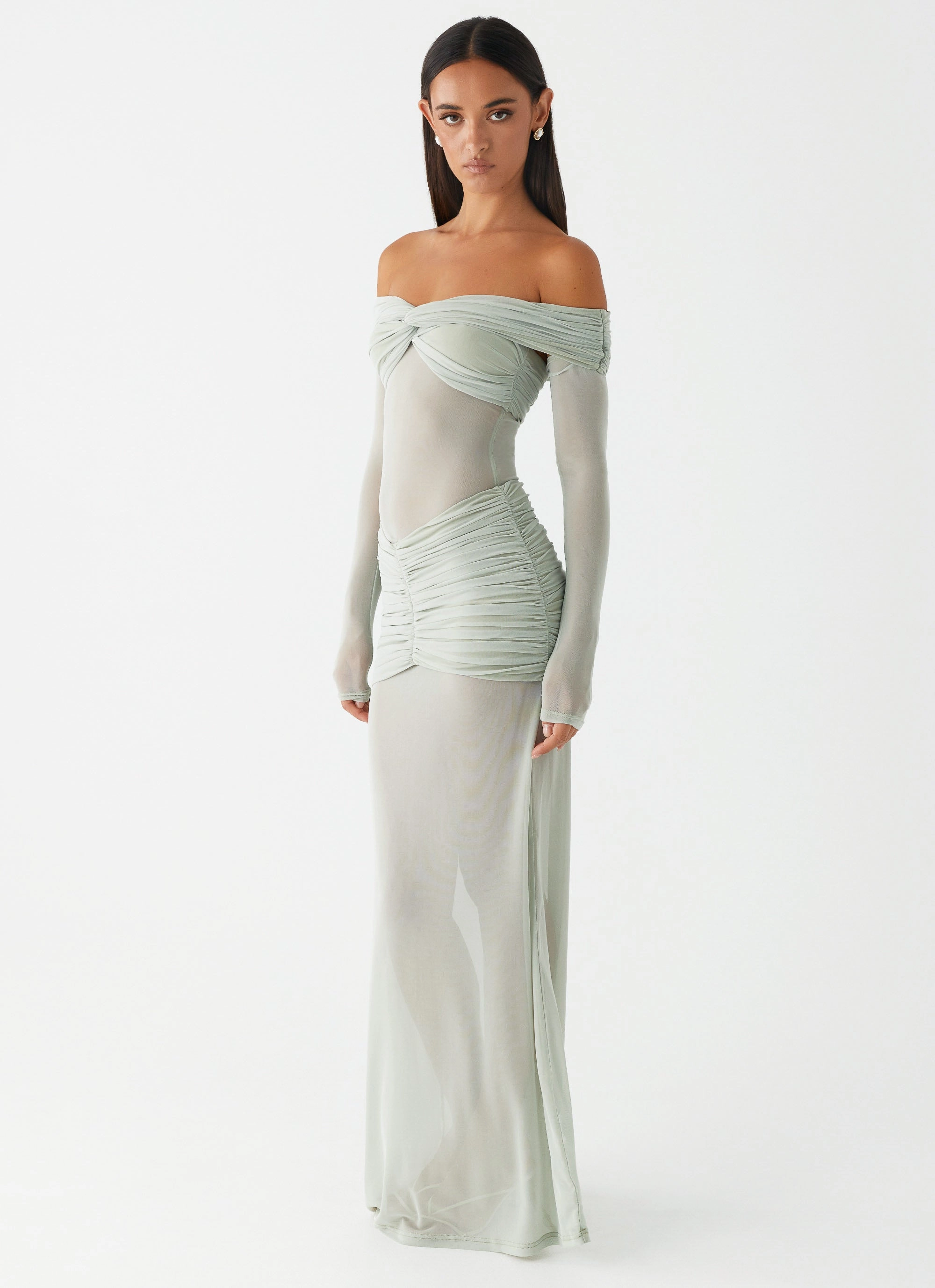 Hot Now Air Touch Mercy Maxi Dress - Sage