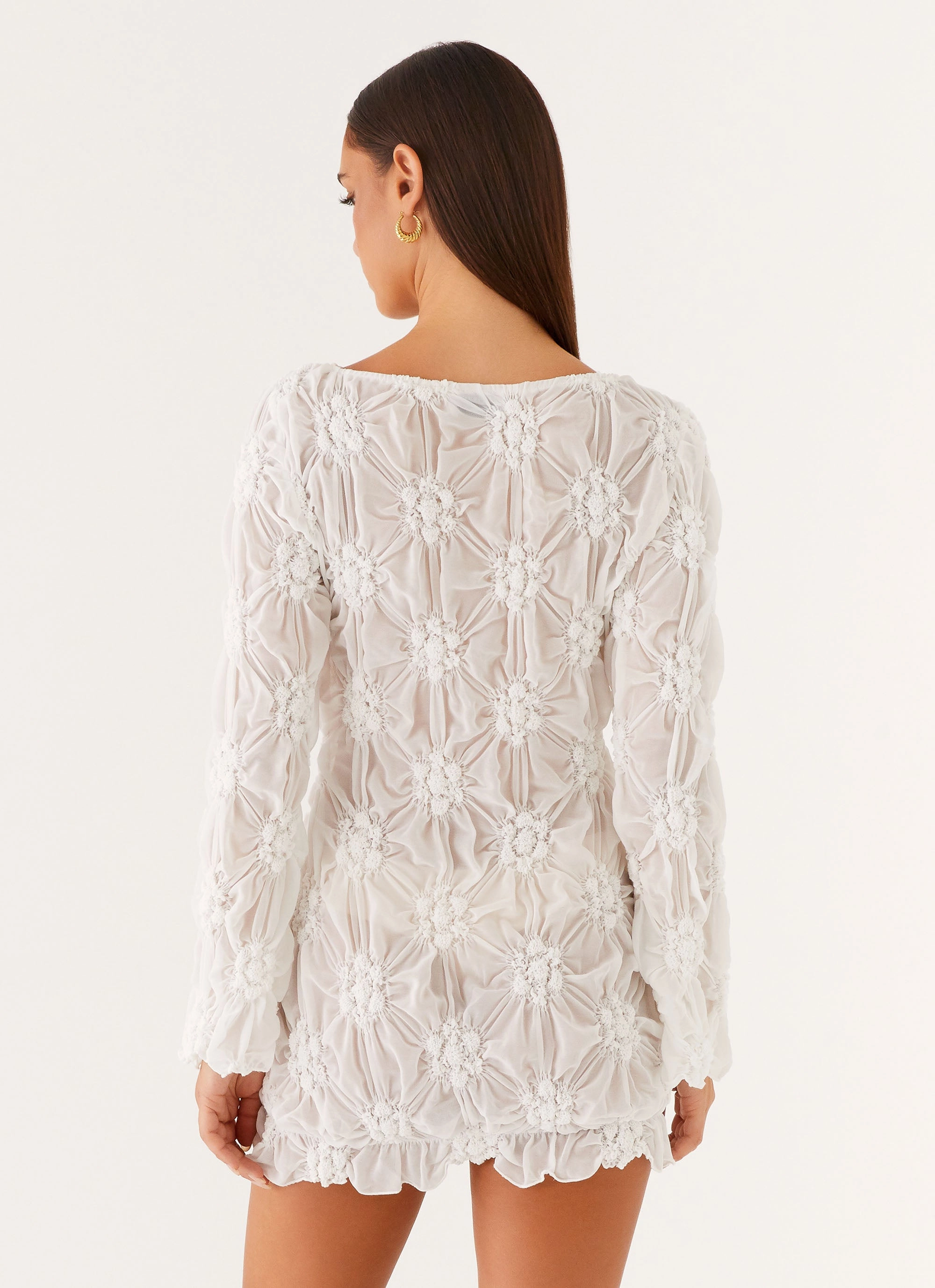 Mia Long Sleeve Dress - Ivory Outfit Boost